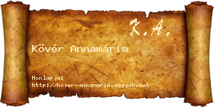 Kövér Annamária névjegykártya
